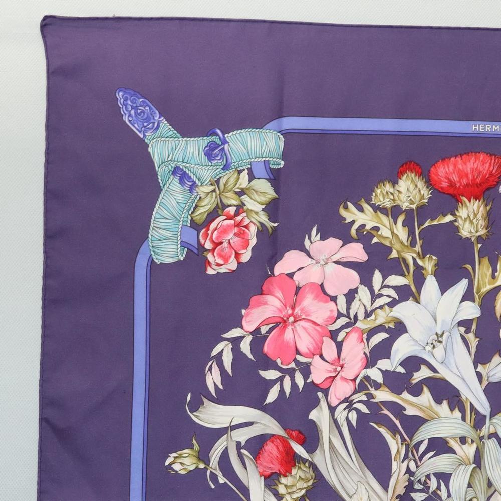 HERMES Carre 90 Scarf ""REGINA"" Silk Purple Auth bs24064 - Picture 2 of 15